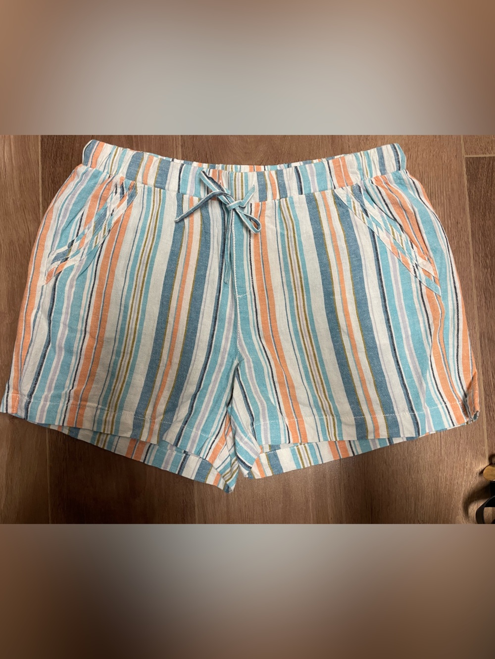 Briggs New York Striped Shorts in Aqua, Orange & Cream